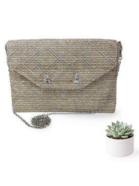 Stella & Dot Woven Crossbody Clutch with Chain Strap